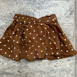 Old Navy Brown and White Heart Print Skirt